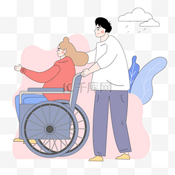 残疾人轮椅卡通图片_international day of disabled persons手绘