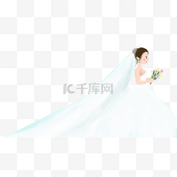 穿婚纱婚纱图片_身穿白色婚纱的新娘