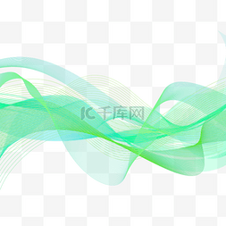 飘逸科技线条素材图片_绿色创意科技感线条