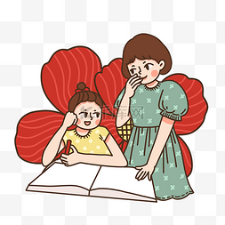 女儿看书图片_六一儿童节妈妈和女儿看书