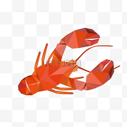 红色龙虾卡通动物