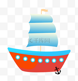 蓝色交通帆船