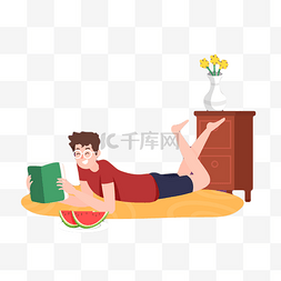 高温预警图图片_高温预警中暑三伏天吹空调吃西瓜