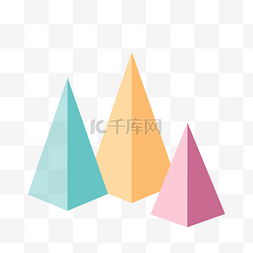 数学几何图案图片_彩色的几何体免抠图