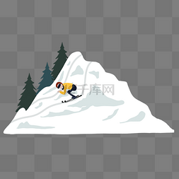 冬季雪道图片_滑雪道滑雪人物