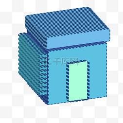 蓝色房门图片_蓝色房子建筑插画