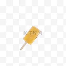 夏天吃冰棒图片_一根黄色的冰棒免扣图