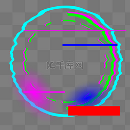 科技感炫彩边框图片_彩色渐变故障边框