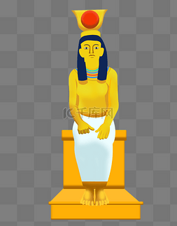 黄色雕像图片_埃及王后艳后塑像