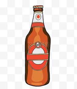 一瓶啤酒酒水插画