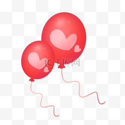七夕气球装饰图片_红色椭圆母亲节装饰爱心气球