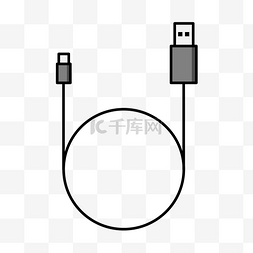 电缆滑轮图片_微型USB电缆图标