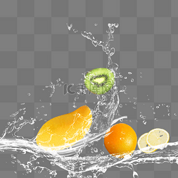 水花柠檬图片_水花和水果夏天