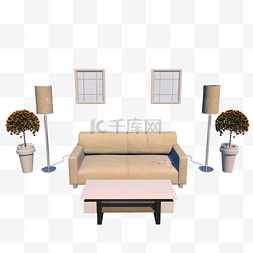 清新现代家居家装沙发落地灯素材