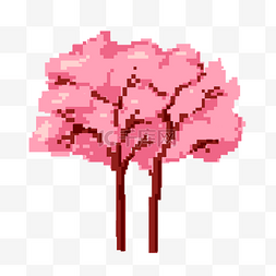 樱花树像素画