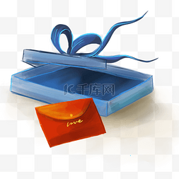 红色信封和蓝色礼盒