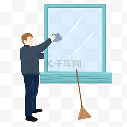 家春节打扫图片_新年扫家擦玻璃