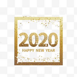 光泽感字体图片_矩形边框创意2020字体