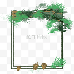创意小物品图片_可爱绿色的松树边框