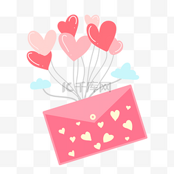情书气球图片_爱心气球粉色情书