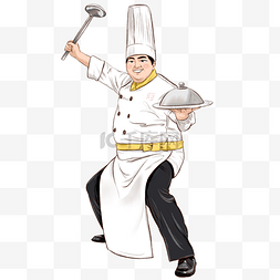中国厨师图片_手绘国潮厨师大厨