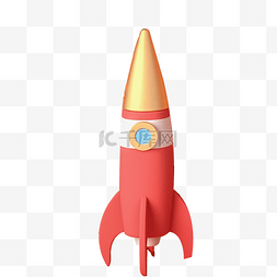 机器小图片_红色的火箭免抠图