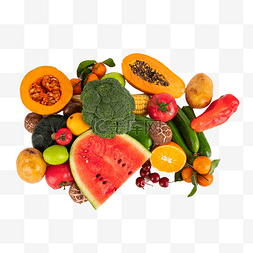 绿色水果木瓜图片_健康饮食蔬菜果蔬