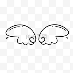 长翅膀的羊图片_卡通黑白六一儿童节简单翅膀装饰