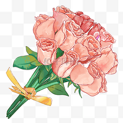 鲜玫瑰花束图片_教师节手绘花束