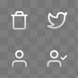 手机端app低端图片_白色线性简约手机APP常用图标