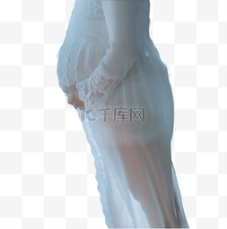 复古白色蕾丝服装孕妇