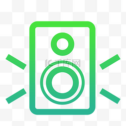 全频音箱图片_卡通绿色的音箱图标