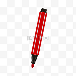 画笔插画图片_红色的彩笔的插画