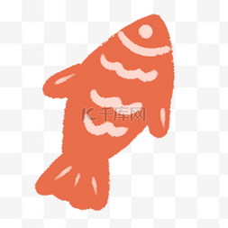 鱼缸图片_红色的卡通小鱼标本