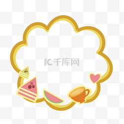 甜点食物造型元素图片_蛋糕甜点边框插画