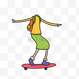 拍照人形立牌图片_滑滑板人身