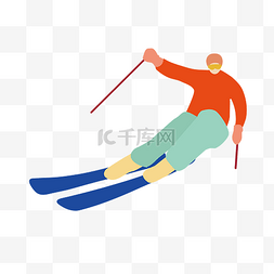 滑雪运动员图片_夸张身头比人滑雪运动员
