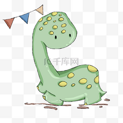 绿色恐龙图片_卡通绿色恐龙插画