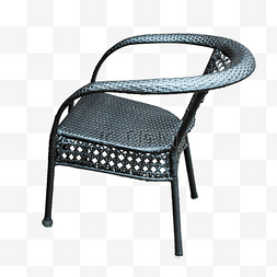 编织藤椅图片_一把侧面黑色藤椅