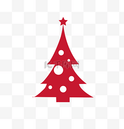 圣诞节红色圣诞树剪纸