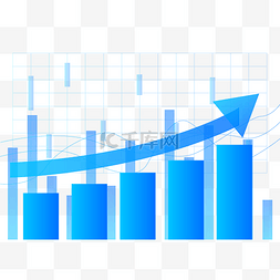 元素科技箭头图片_蓝色科技上升数据