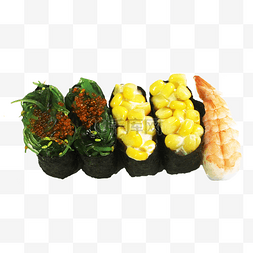 海草玉米鲜虾寿司组合