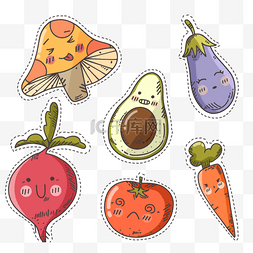 蔬菜水果茄子图片_可爱蔬菜卡通贴纸