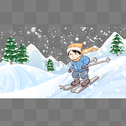 雪松图片_冬季雪山雪地松树下雪滑雪