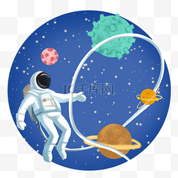 宇航员宇宙探险科技素材