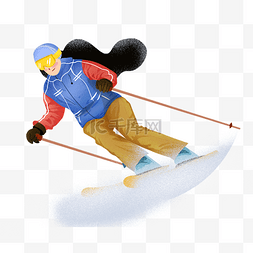 滑雪冬天溜冰女孩素材