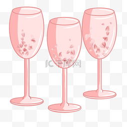 粉色立体玻璃杯