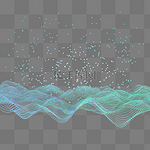 地形空间纹理科技智能魔幻数据光点线蓝色粒子