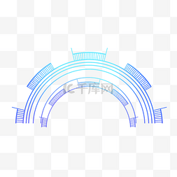 蓝色科技半圆