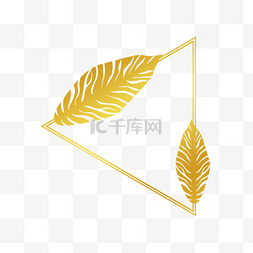 三角形金色植物边框